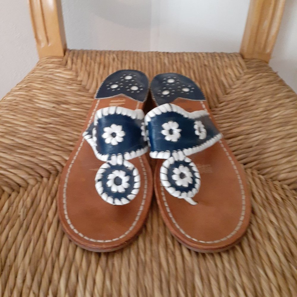 Jack Rogers Navajo Navy/White Sandals 8M